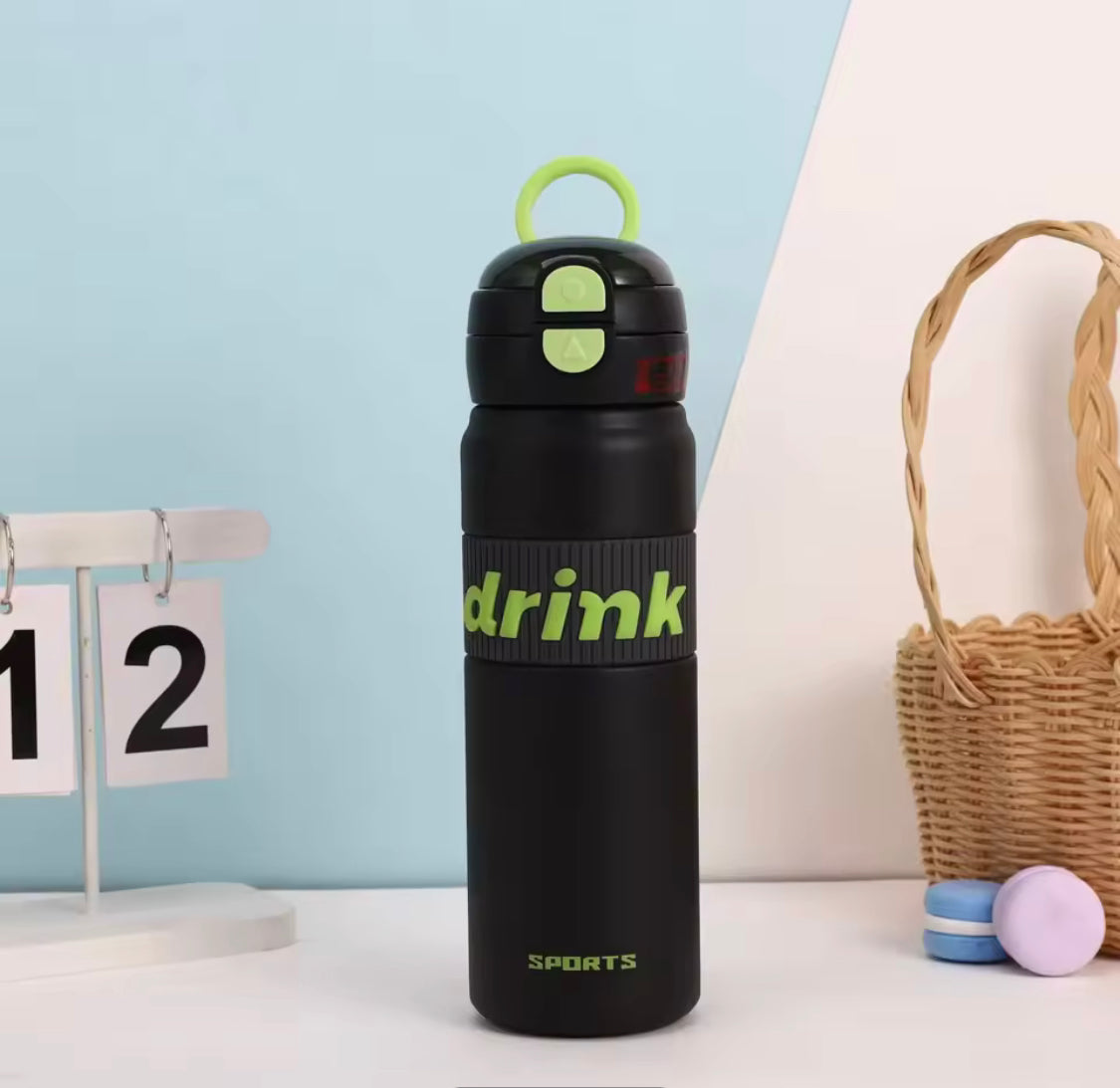 Portable Sports Water Bottle With Flip Lid, Large Capacity Handheld Student Insulated Mug, Stainless Steel Insulated Water Mug Portable Sports Water Bottle With Flip Lid, Large Capacity Handheld Student Insulated Mug, Stainless Steel Insulated Water Mug